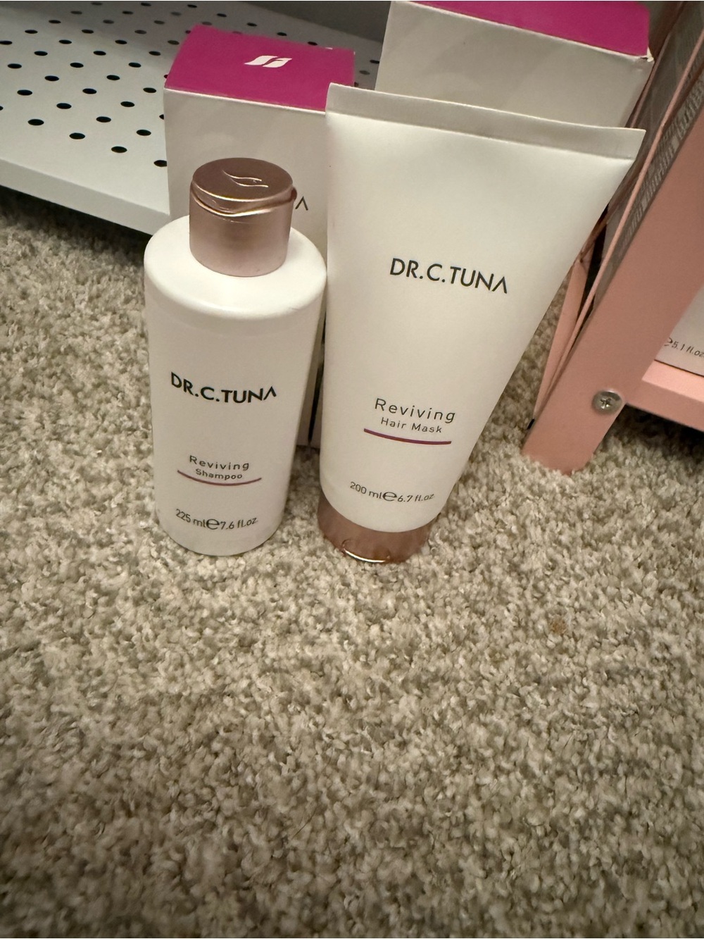 Farmasi Reviving Shampoo & Hair Mask — White with Rose Gold Caps